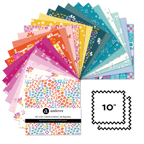 Patchwork and Petals - 10 Inch Square - 42 Cuts Each