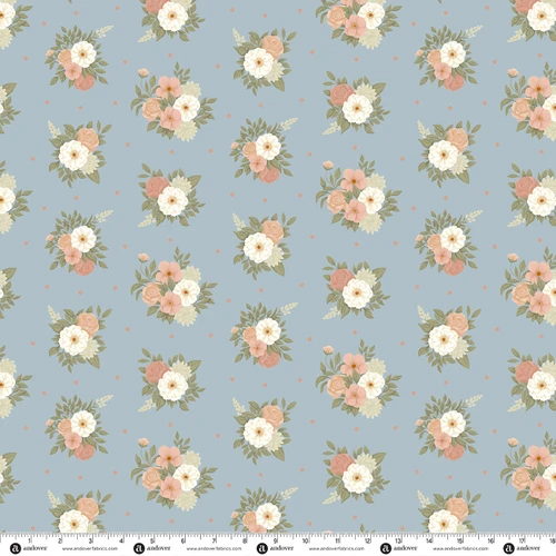 Backroad Blooms by The Quilted Cow Faded Corsage Cottage Blue