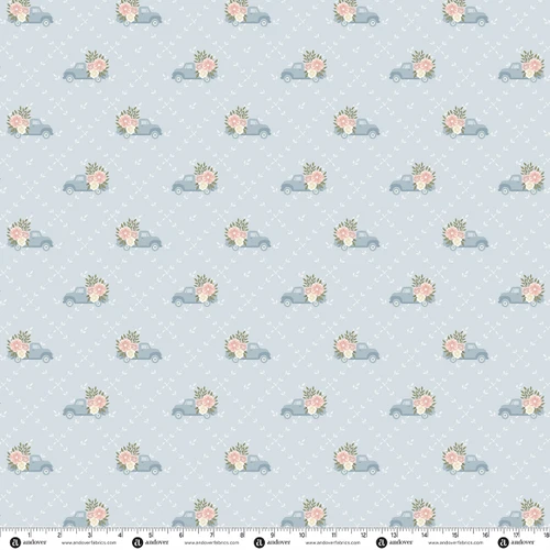 Backroad Blooms by The Quilted Cow Papa's Truck Faded Denim