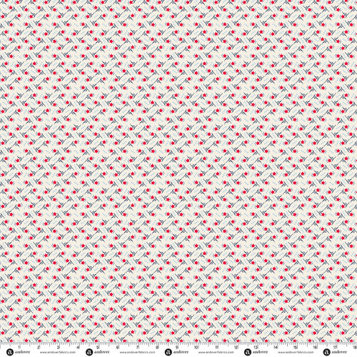 Red White and Blue by Andover Fabrics Star Bud Cream