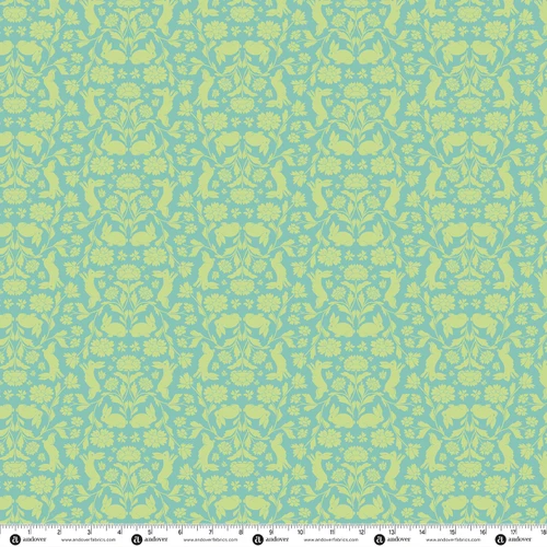 Bunny Hops by Seek to Spring Reflecting Rabbit Turquoise