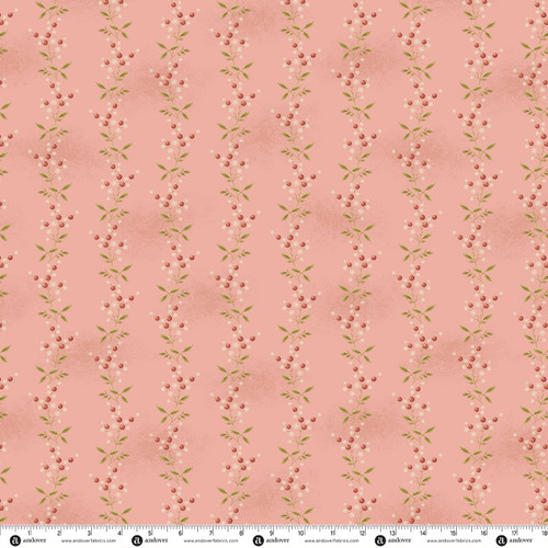 Eleni by Laundry Basket Quilts Snowberry Vine Strawberry
