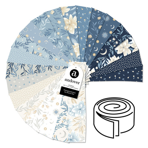 Midnight Garden - 2.5 Inch Strip Roll - 40 Cuts Each
