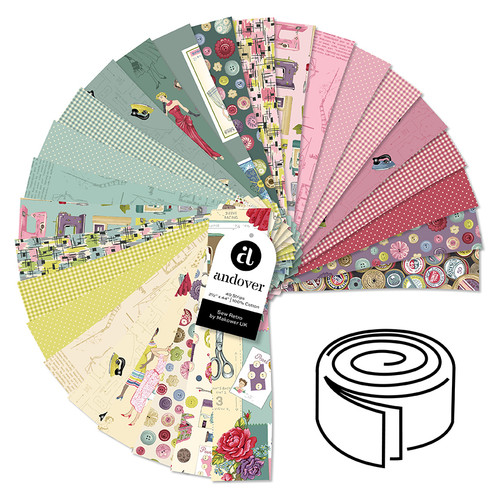 Sew Retro - 2.5 Inch Strip Roll - 40 Cuts Each