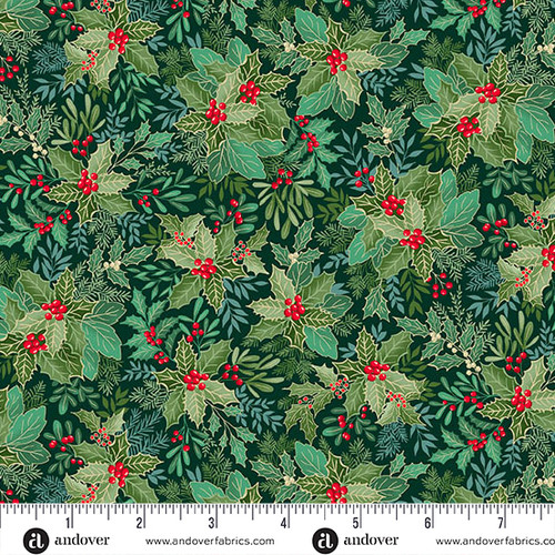 Good Tidings by Makower UK Holly Bush Dark Green