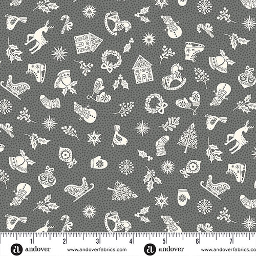 Scandi by Makower UK Charms Grey