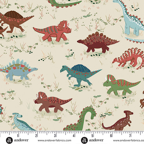Prehistoric by Makower UK Roam Cream