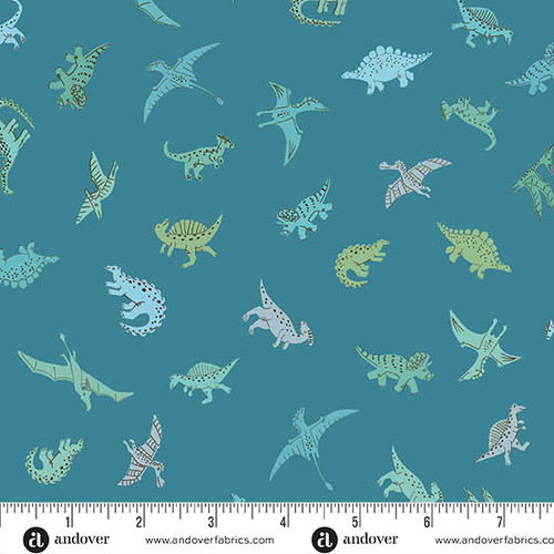 Prehistoric by Makower UK Pals Blue