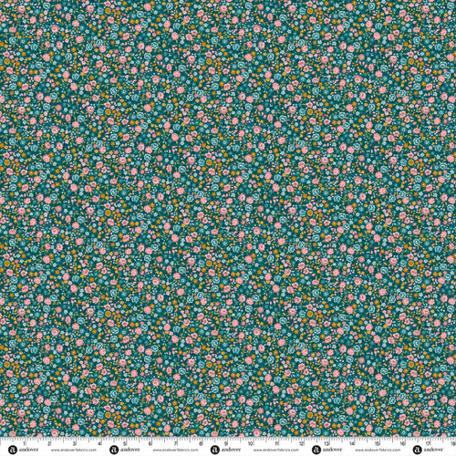 Petite Bijoux by Makower UK Rose Teal