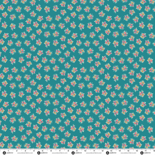 Petite Bijoux by Makower UK Posy Teal