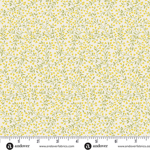 Petite Fleur by Makower UK Vine Yellow