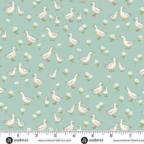 Little Ones by Makower UK Ducks Teal