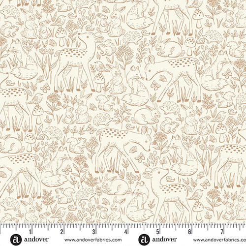 Little Ones by Makower UK Etched Brown