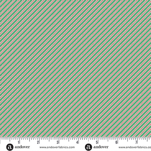The Nutcracker by Makower UK Candy Cane Stripe Green