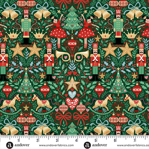 The Nutcracker by Makower UK Sugar Plum Green