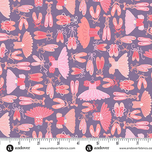 Dance Class by Makower UK Tutus Purple