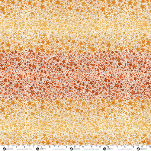 Hello Halloween by Makower UK Ombre Star Orange