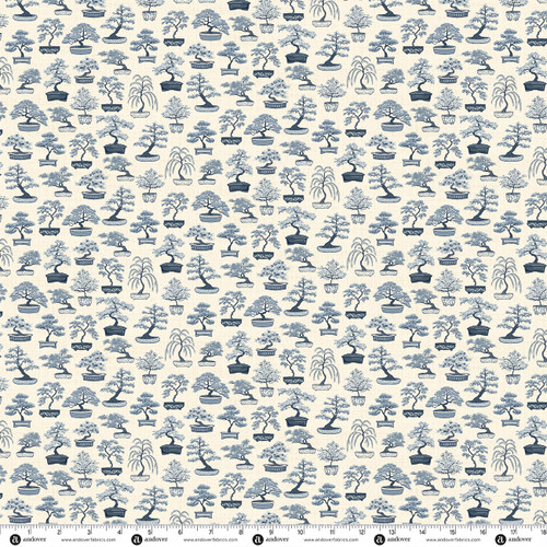 Indigo by Makower UK Bonsai Cream