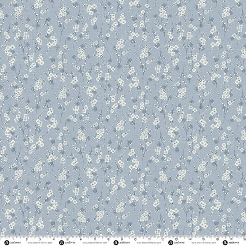 Indigo by Makower UK Blossom Light Blue