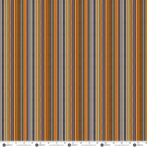 Hello Halloween by Makower UK Stripe Gray