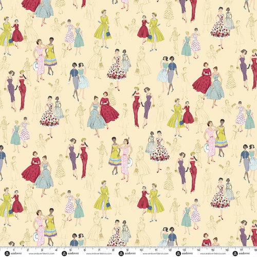 Sew Retro by Makower UK Ladies Cream