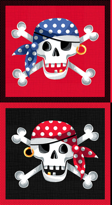 Pirates by Makower UK Skull and Crossbones Panel Multi