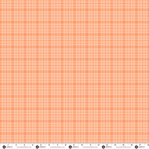 Daisy Child by Andover Fabrics Peace Plaid Tangerine