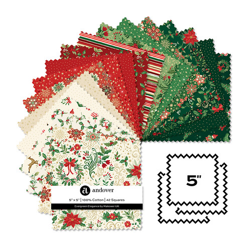 Evergreen Elegance - 5 Inch Square - 42 Cuts Each