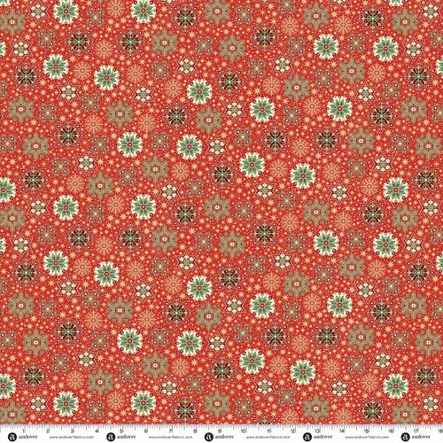 Evergreen Elegance by Makower UK Snowflake Red