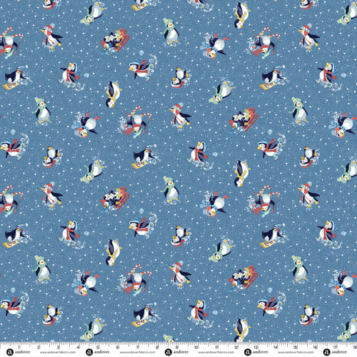 Frosty Friends by Makower UK Penguins Blue