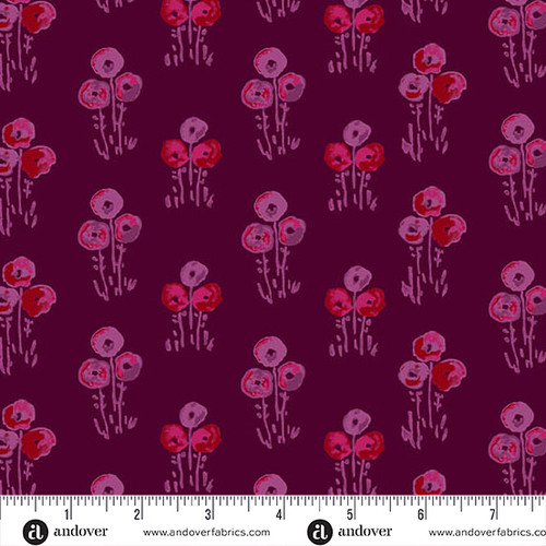 Mystic Meadow by Nancy Rink Floral Bunch Purple