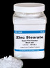 Zinc Stearate, fine soft powder, Mesh 325, Extra Dense, High Stability. Repels water. Perfect for mold release. A dry lubricant. Clear when molten. Used as a die release agent in powder metallurgy. 