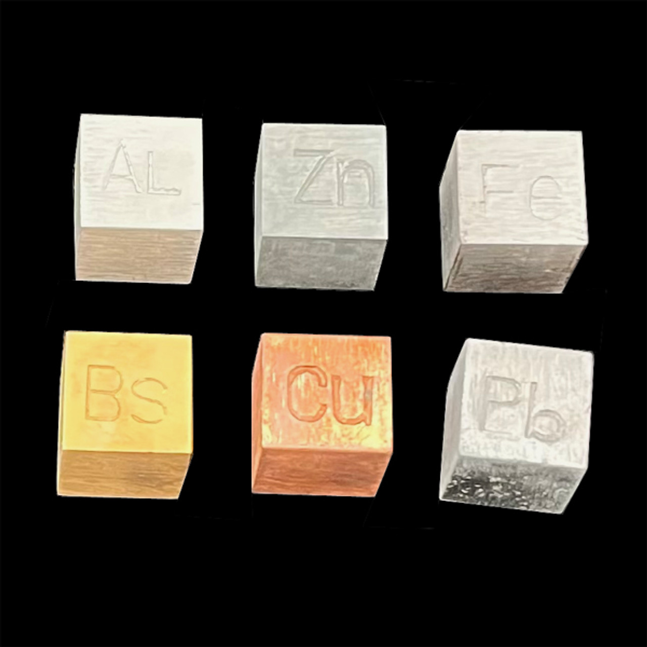 6 Cubes set , Various Metals 20mm