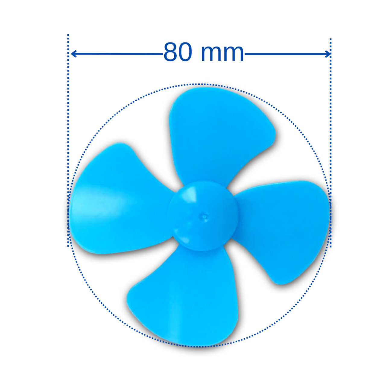 Mini 80mm Blue Plastic Four-Blade Propeller