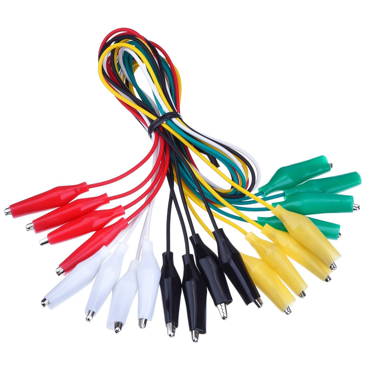 Set of 10 alligator clip jumper wires, connection wires.