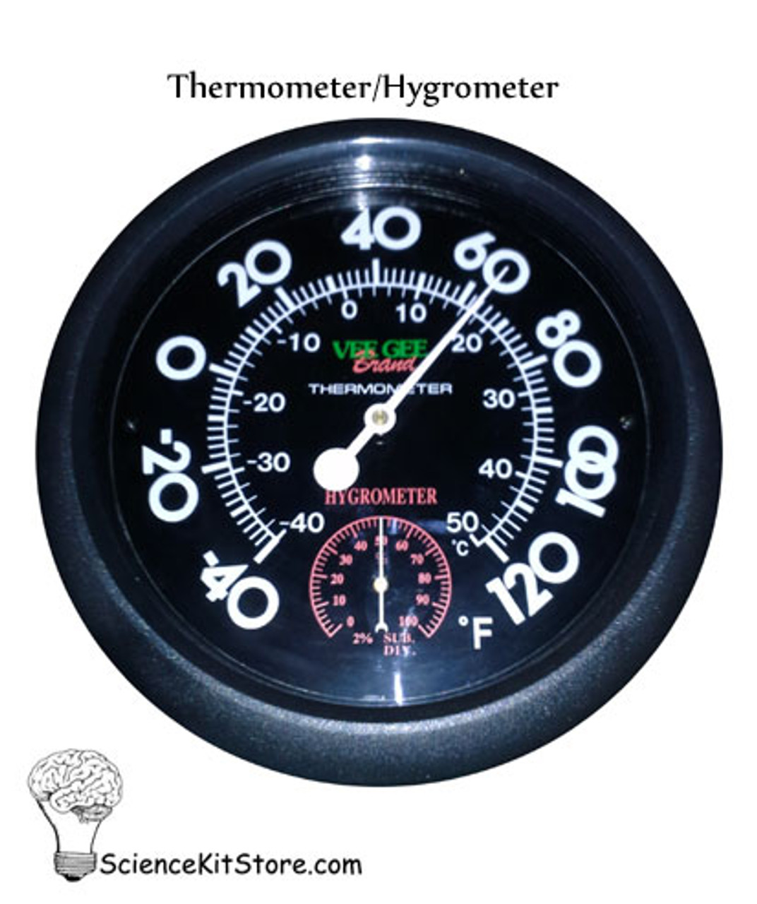Dual Scale Thermometer/Hygrometer, Wall Mount