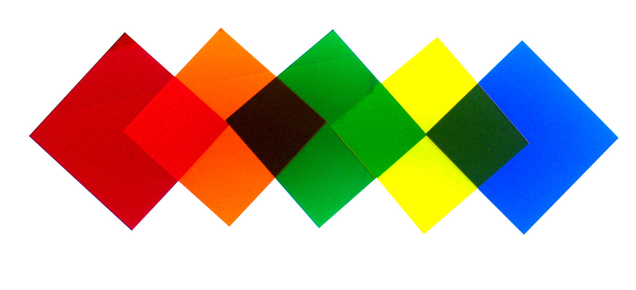Color Filter, Set of 5 Colors, 4" x 4"