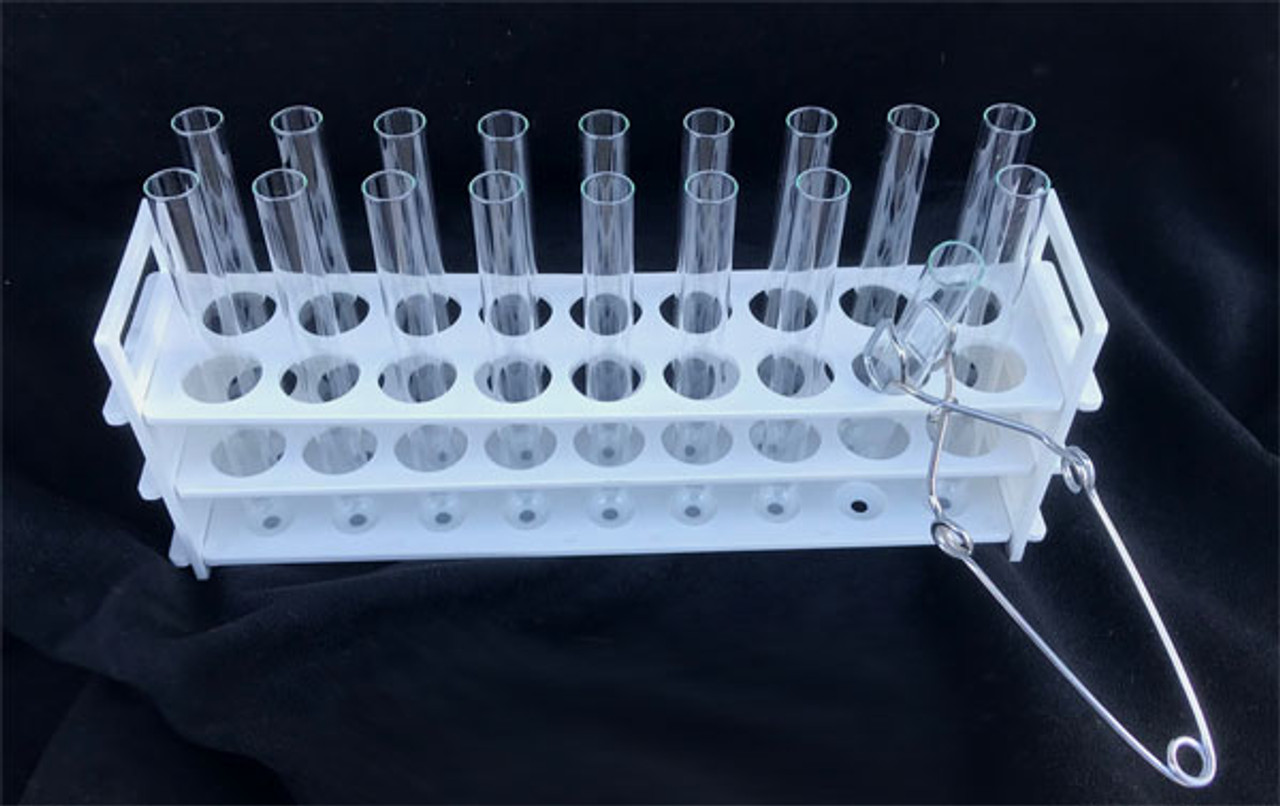 Test Tube Rack, White and Clear (ABS Polymer)