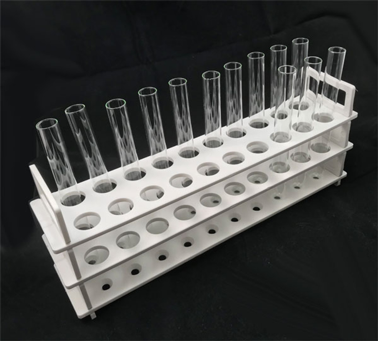 Test Tube Rack, White and Clear (ABS Polymer)