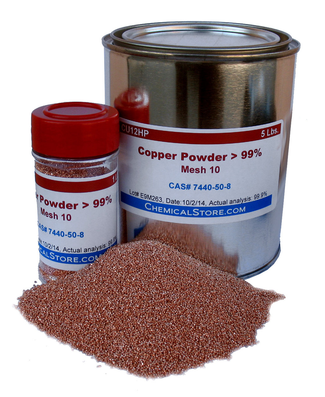 Granular high purity copper is made by high precision cutting of bare copper wire and then rolled to form a polygon. Each polygon is about 2 mm in diameter.
