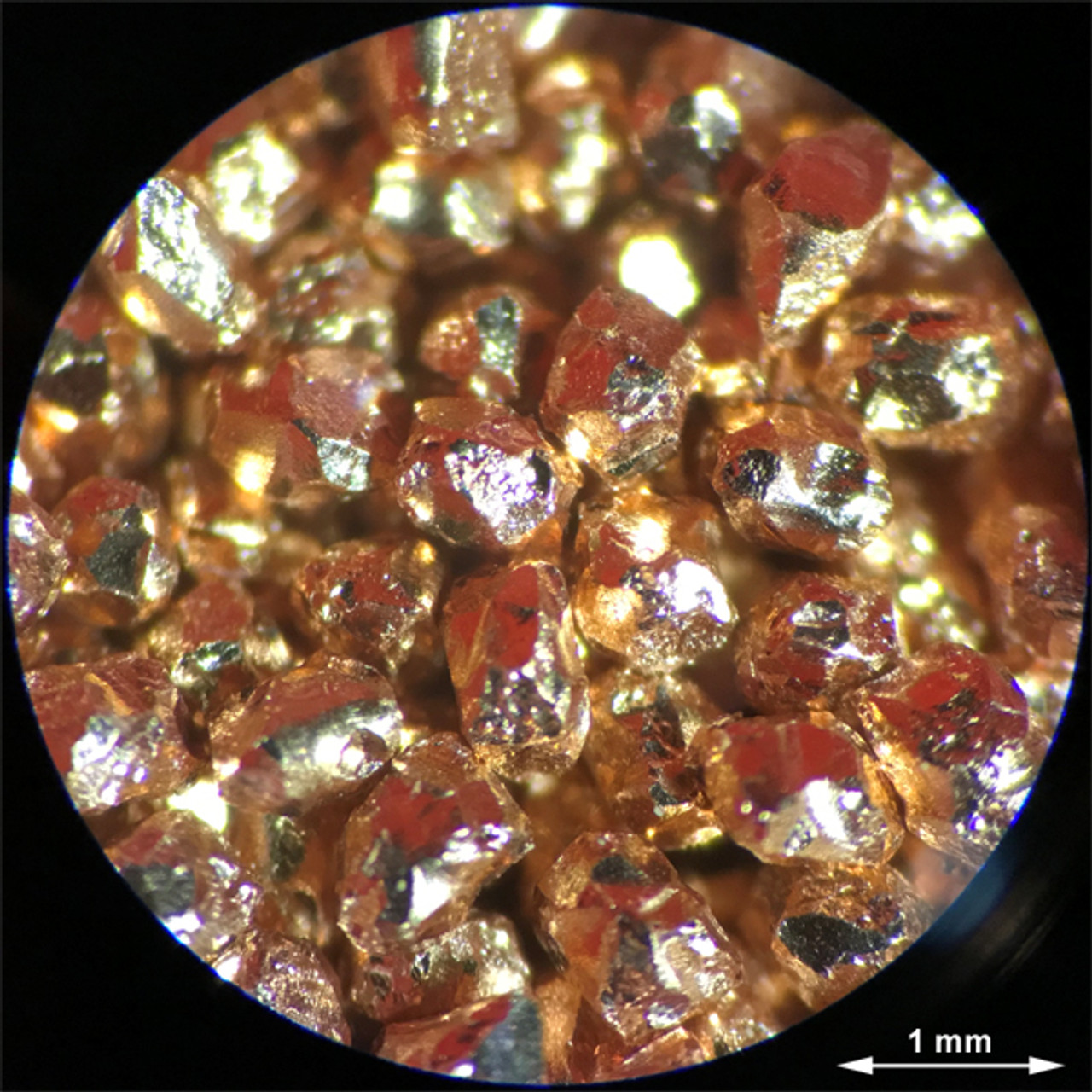 Magnified image of copper granules CU23HP