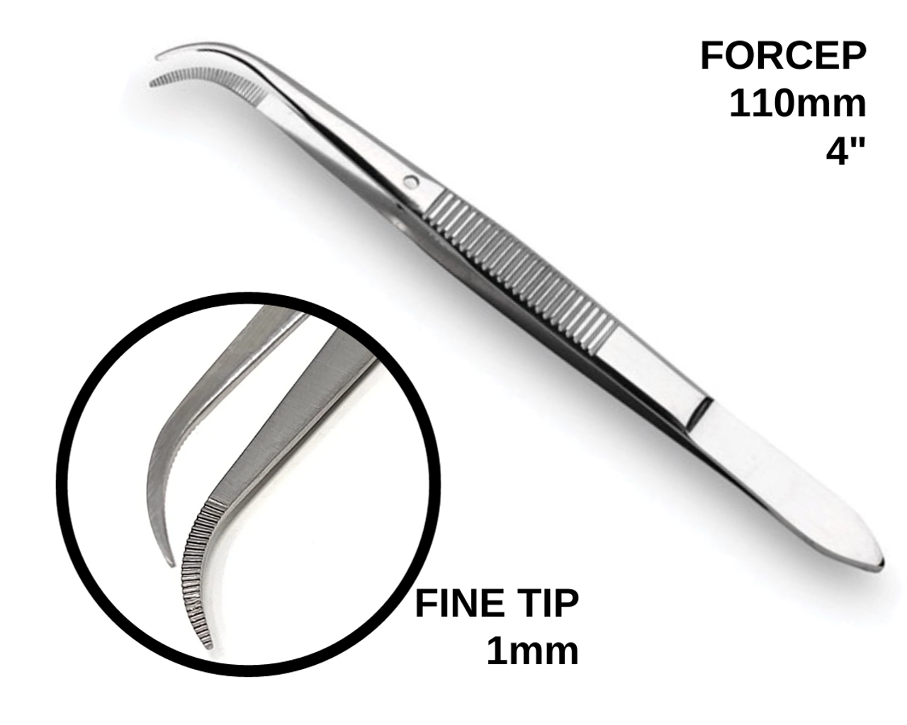 Medium Point Forceps, Tweezers, Curved, 4.5 (#4150)