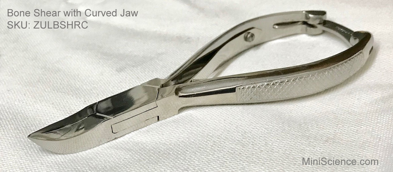 Bone cutting shear with curved jaws, 5.50" (140 mm)
