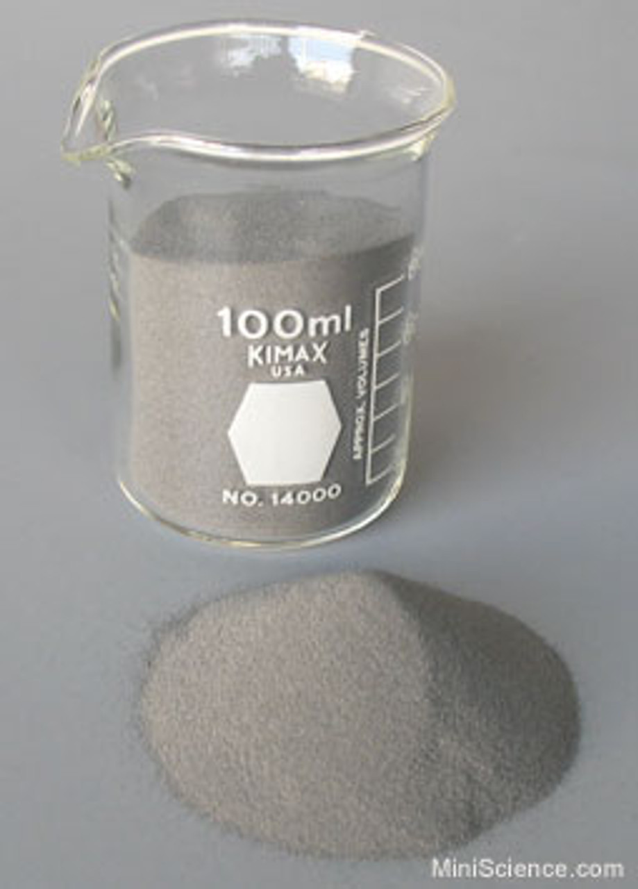 High purity, hydrogen reduced, highly reactive, high surface area, fine iron powder for chemical reactions, magnetism experiments and making magnetic paints. All particles are 150 micron or smaller.