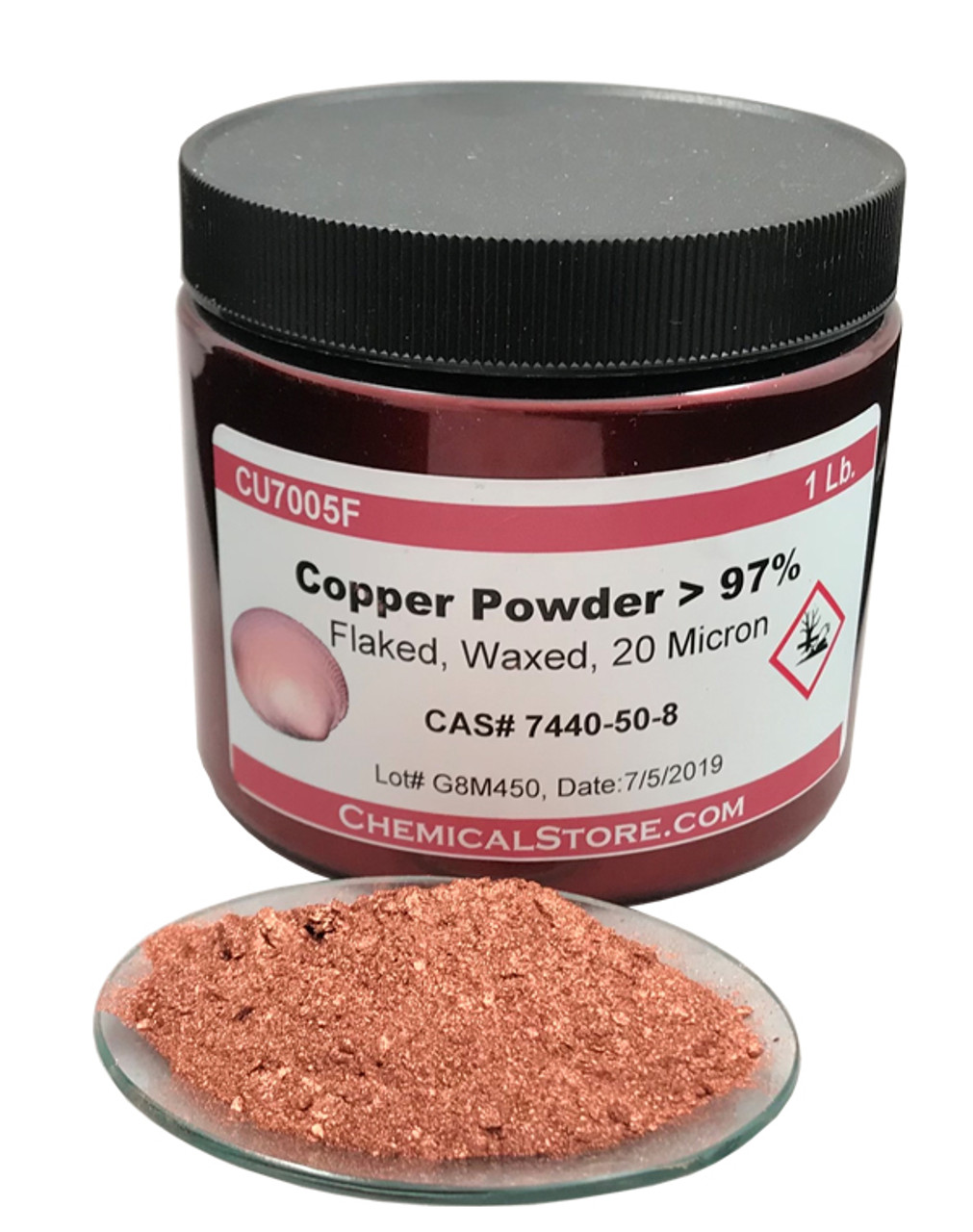Copper Powder, Flaked, Waxed, Pigment 