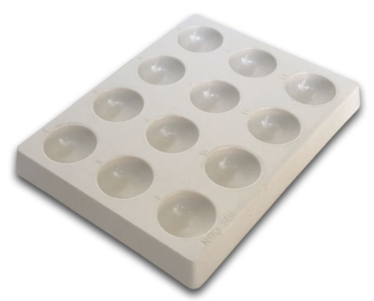 Spotting Plate, Cavity plate, white plastic, 12 dipressions