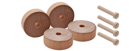 Wood Toy Flat Wheel (Slab) 1"x 3/8"  4 Pack