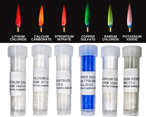 Discover the captivating beauty of color flames with our Inorganic Salt Collection for Flame Photometry Experiments. This collection features six different inorganic salts, each carefully selected to produce vibrant hues when exposed to a flame. Perfect for enthusiasts, educators, and anyone intrigued by the wonders of chemistry and fire.