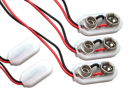 Battery Connectors for 9-Volt Batteries, set of 10
