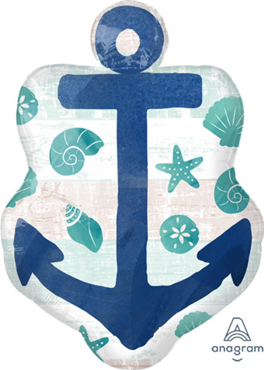 Anchors Aweigh Anchor 30 Mylar Foil Balloon